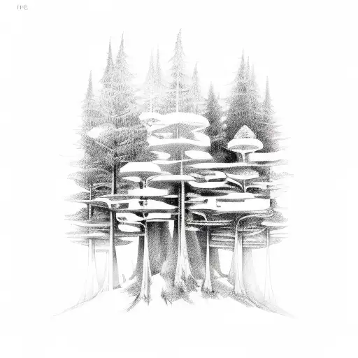 scary forest filler tattoo design idea