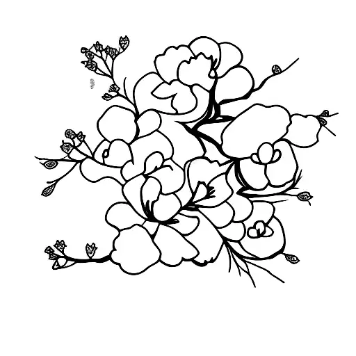 cherry blossom trees tattoo design idea