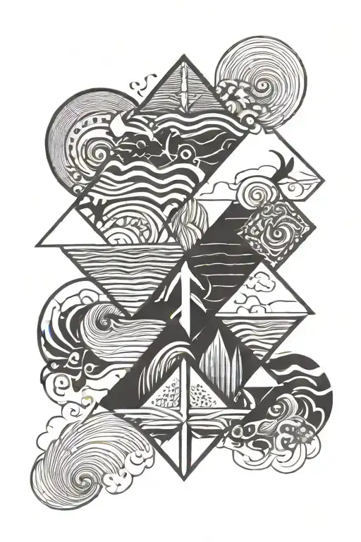 beach surf tattoo design idea