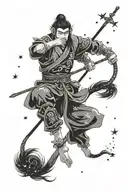 Monkey king with scorpio constellation tattoo design idea