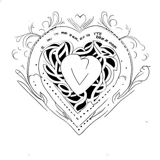 heart with "Liz" on the front, masculine but romantic  tattoo design idea