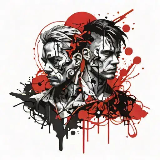 Gemini man depression anxiety disorder tattoo design idea