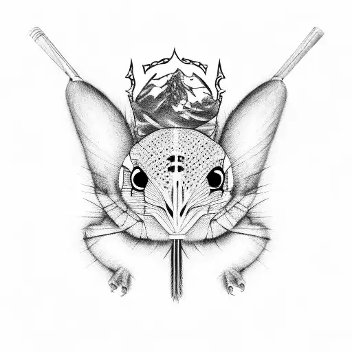 dad and cricket tattoo design idea