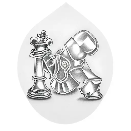 bishop (chess piece) on a chess board tattoo design idea