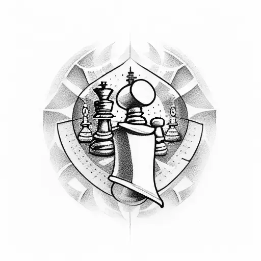 a bishop on a chess board tattoo design idea