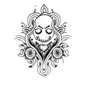 Ghostface with Flowes tattoo design idea