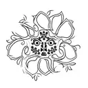 Ghostface with Flowes tattoo design idea