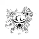 Ghostface with Flowes tattoo design idea