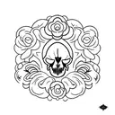 Ghostface with Flowes tattoo design idea