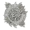 aztec calendar with quetzalcoatl wrapped around it tattoo design idea