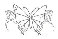 Breast cancer ribbon butterfly tattoo design idea