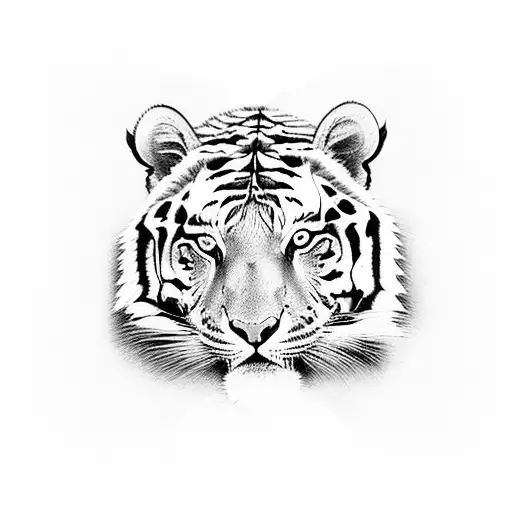 spiritual tiger with a strong aura tattoo design idea