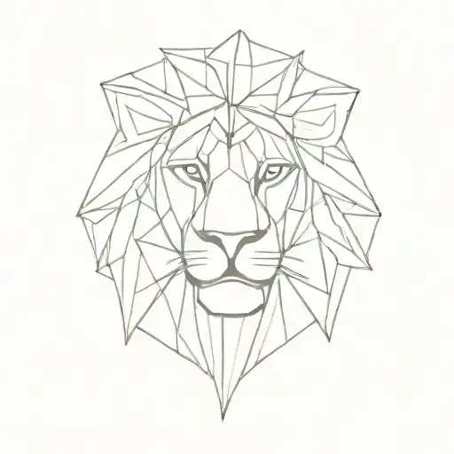 Half lion face cubism colour tattoo tattoo design idea
