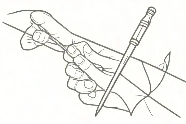 scout and crochet hook tattoo design idea