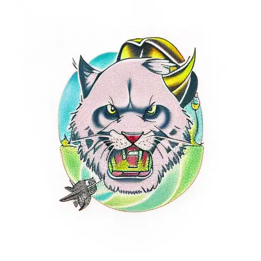 Gebirge mit kleinem Hirsch im Hintergrund  tattoo design idea