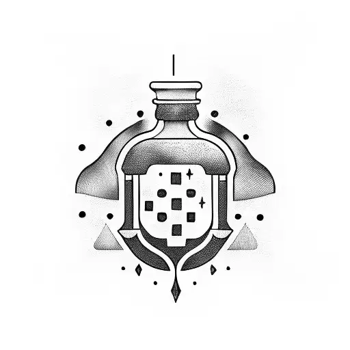 Drink me potion bottle tattoo design idea