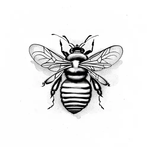 fancy bee tattoo design idea