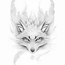 9 tailed fox, tattoo design idea