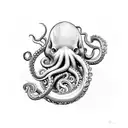 A sailor's hand gripping a boat steering wheel with octopus tentacles wrapping around it tattoo design idea