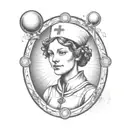 A tarot card design featuring a nurse symbolizing healing and care tattoo design idea