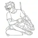 bart simspon with nice style rolling a joint  tattoo design idea