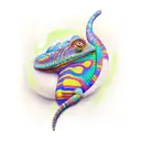 psychedelic chameleon tattoo design idea