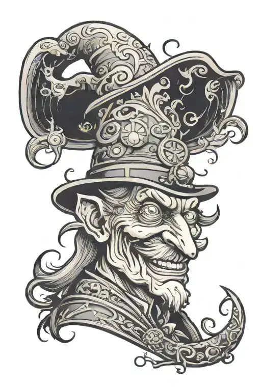 glep from smiling friends with wizard hat   tattoo design idea