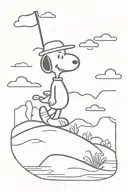 snoopy golf course landscape tattoo design idea