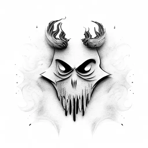 ghostface with  a knife tattoo design idea