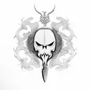 ghostface with  a knife tattoo design idea