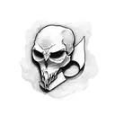 ghostface with  a knife tattoo design idea