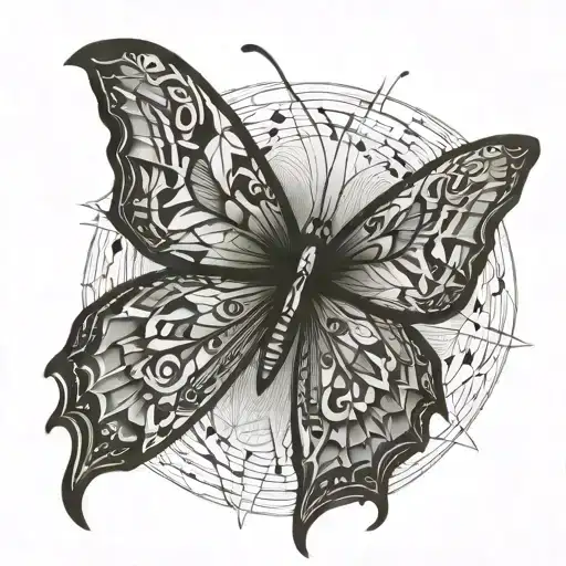 butterfly effect mistic tattoo design idea