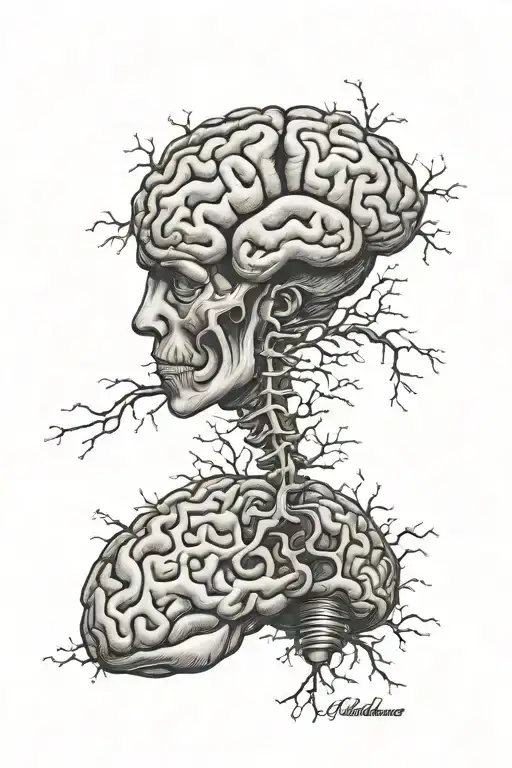 adhd brain tattoo design idea