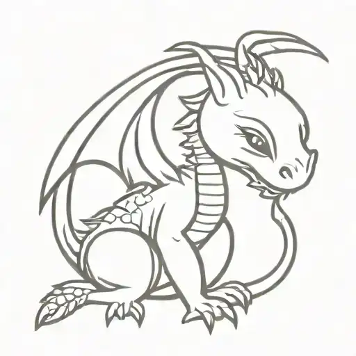 baby dragon tattoo design idea