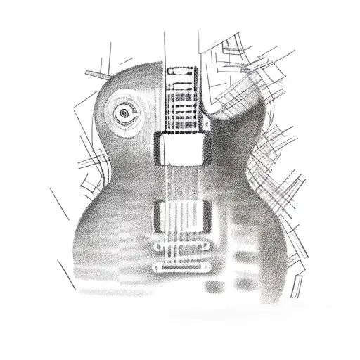 guitar les paul trash polka tattoo design idea