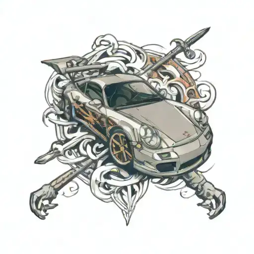 Porsche tattoo design idea