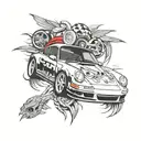 Porsche tattoo design idea