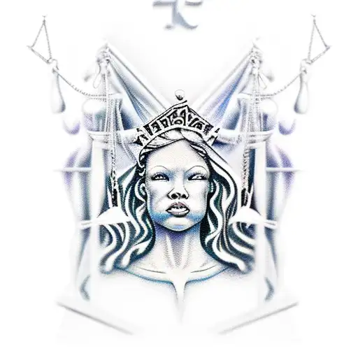 lady justice tattoo design idea