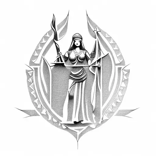 lady justice tattoo design idea