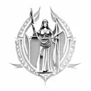 lady justice tattoo design idea