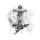 lady justice tattoo design idea