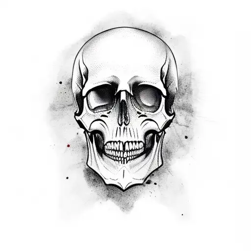 bloody skull tattoo design idea