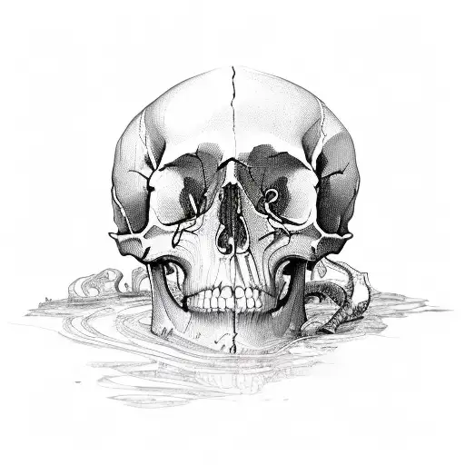 sripping skull tattoo design idea