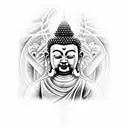 Buddha becoming asura  tattoo design idea