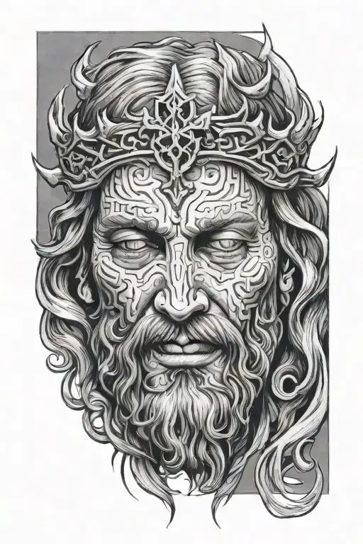 Jesus tattooing devils face why he's strapped to chair tattoo design idea