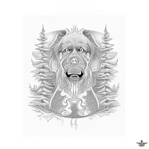 tango dog orang tree tattoo design idea