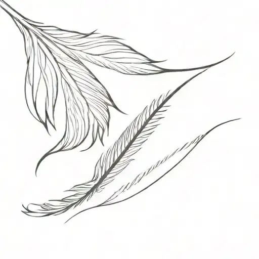 feather falling tattoo design idea