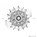 fractal ring sun mountain tree tattoo design idea