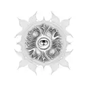 fractal ring sun mountain tree tattoo design idea