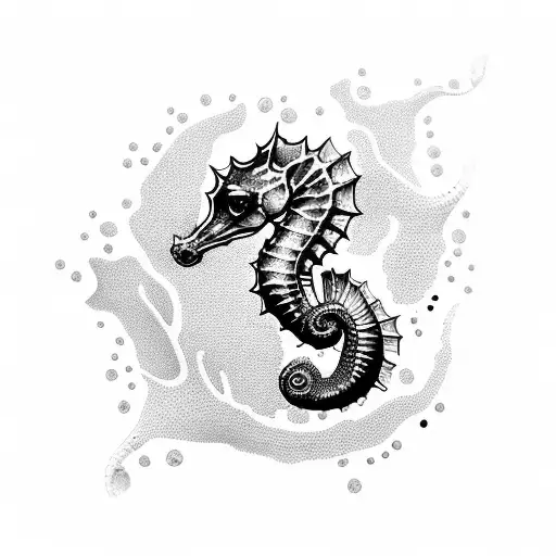 seahorse  tattoo design idea